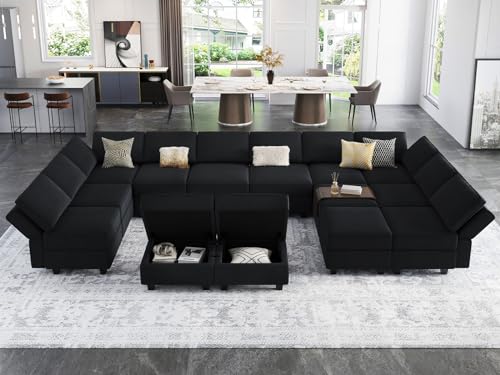 Belffin Oversized Modular Sectional Sofa with Double Chaises and Storage F17277