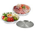 3 Set 11.8" Chilled Serving Tray for Parties Ice Chilled Party,Cold Food Buffet Server for Fruit, Vegetable, Appetizer, Shrimp,3 Metal Tray and 3 Ice Serving Bowl