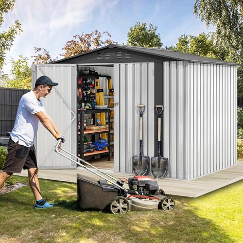 DWVO 6x4ft Metal Storage Shed for Outdoors, Dark Gray T6985