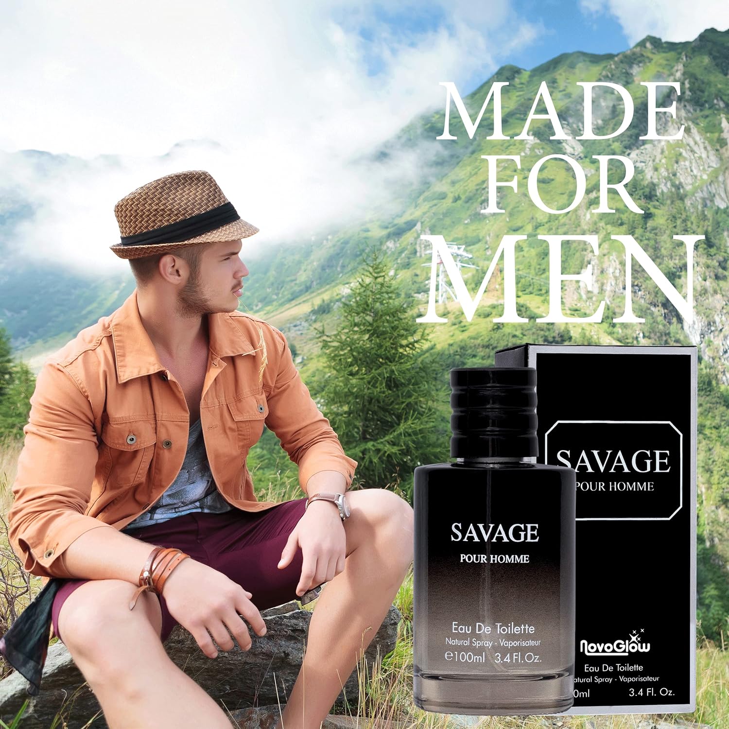 Savage for Men 3.4 Oz Eau De Toilette Spray for Men with Carrying Pouch U410