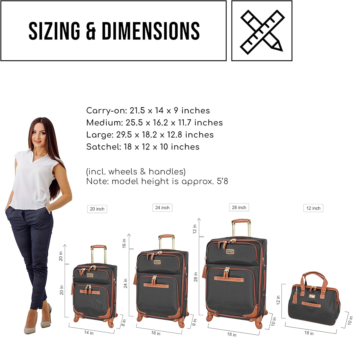 Steve Madden Lightweight Expandable 20 Inch Carry-On Suitcase L145