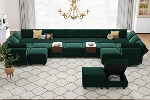 Belffin Oversized Modular Sectional Sofa with Double Chaises and Storage F17277