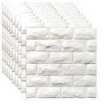3D Wall Panels Peel and Stick 11PCS White Foam Brick Wallpaper for Bedroom Faux Stone Wall Panel Self-Adhesive Wallpaper (11PCS-10.65 Sq Ft, White)