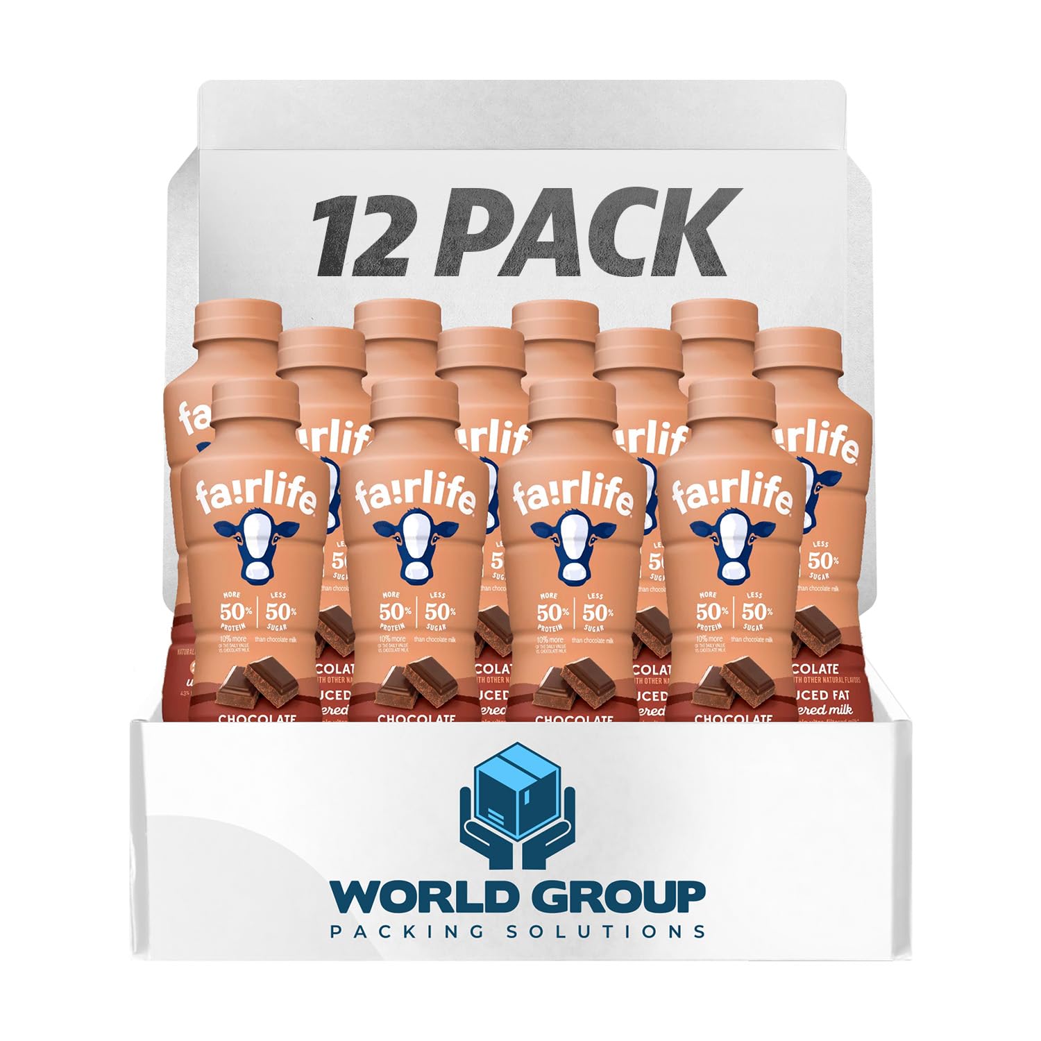 Fairlife Rich Chocolate 23g Protein Ultra-Filtered Low Fat Milk, 14oz Bottle (Pack of 12) M334