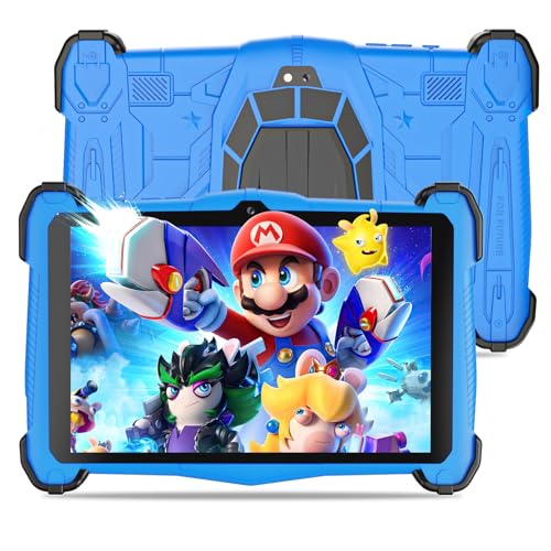 2024 Newest Kids Tablet 7 Inch Andriod 14 Tablets,Tablet for Kids 3-12,Octa-Core,10+64GB,WiFi 6,Bluetooth5.0,Toddler Tablet Kid-Proof Case,Parental Control,Google Play Store,Gift for Kids (Blue)