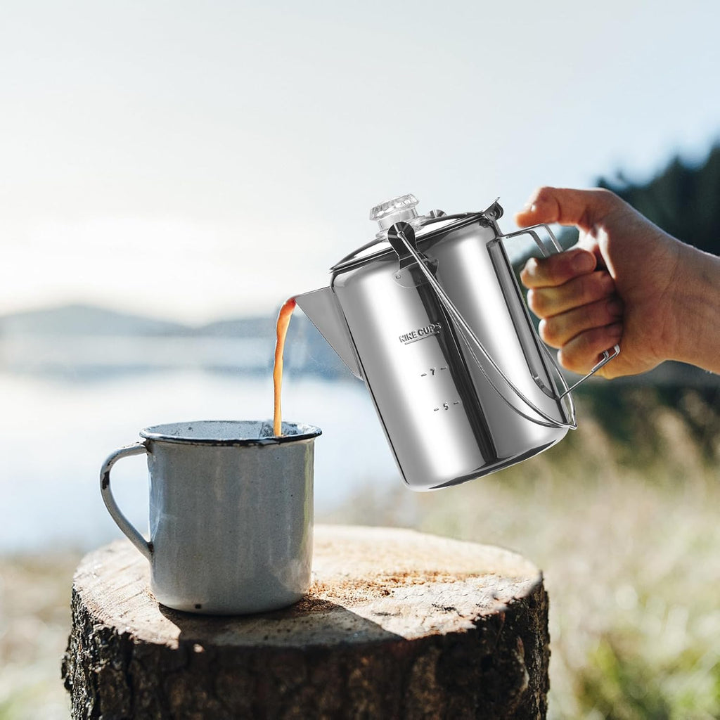Stainless Steel 9 Cup Percolator Coffee Pot for Camping F8306