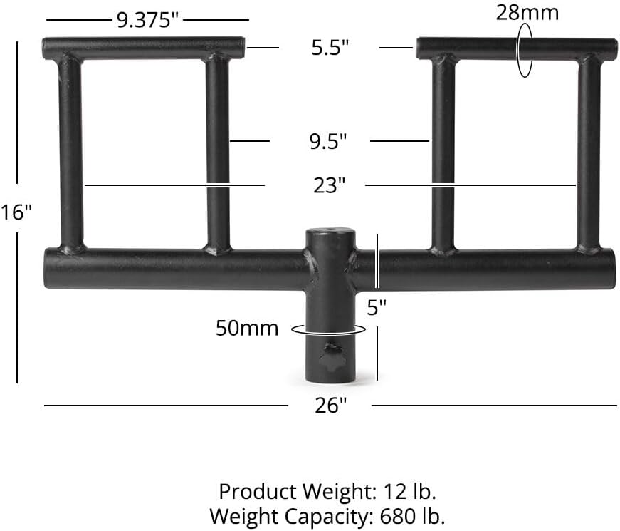 Titan Fitness Skinny Viking Press Landmine Attachment, 28mm Neutral Grip, Fits 2" Olympic Barbell E64779