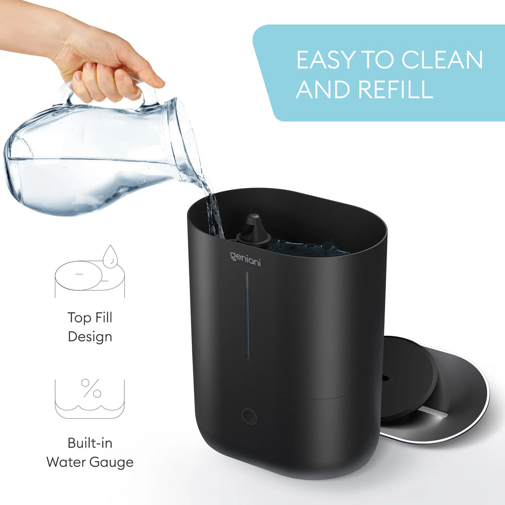 Geniani Ultrasonic Top-Fill Cool Mist 2-in-1 Humidifier & Diffuser, White Q92054