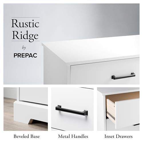 Prepac Rustic Ridge Farmhouse 6-Drawer Double Dresser, Brown X6434