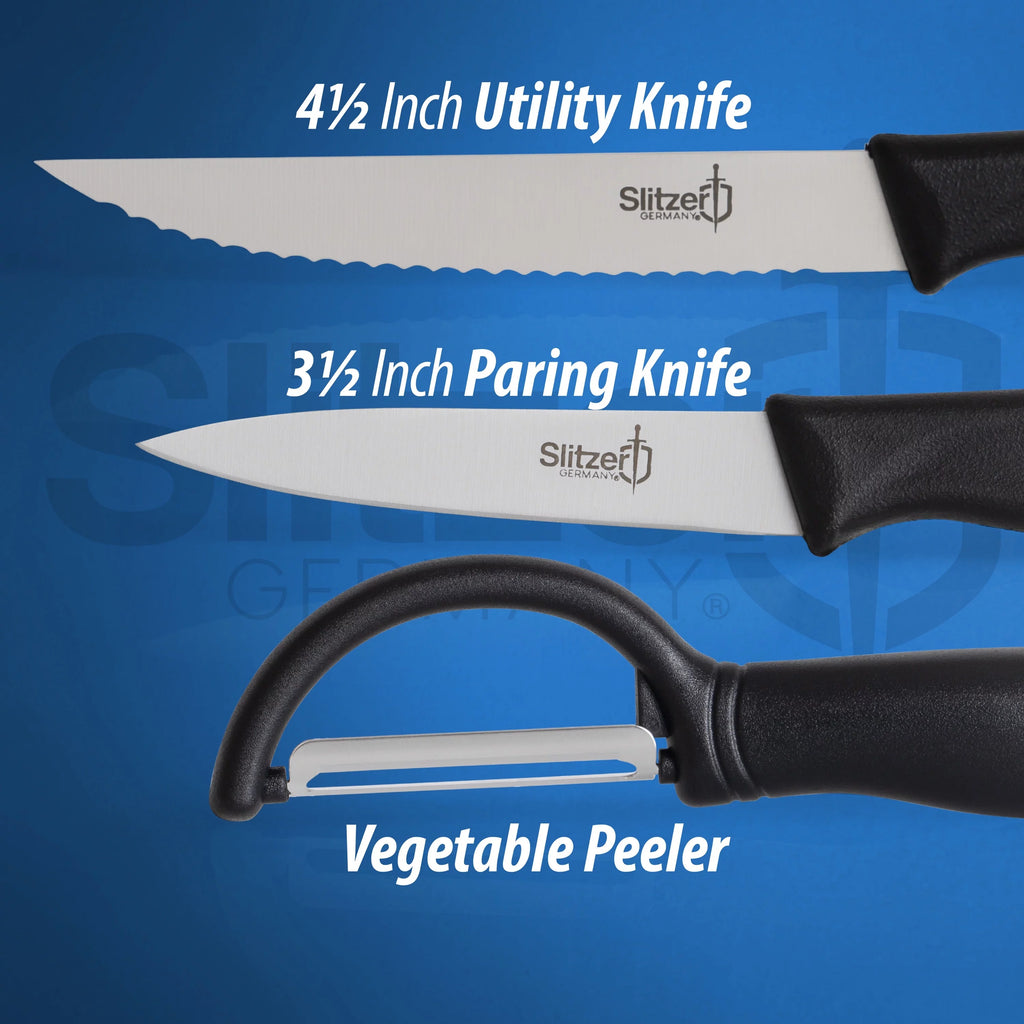 Slitzer Germany Cutting Board and Knife Set, Stainless Steel, Wooden Chopping Board P410908