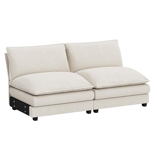 Homall 119" Modular Sectional Sofa with Reversible Ottoman, Light Grey V97154