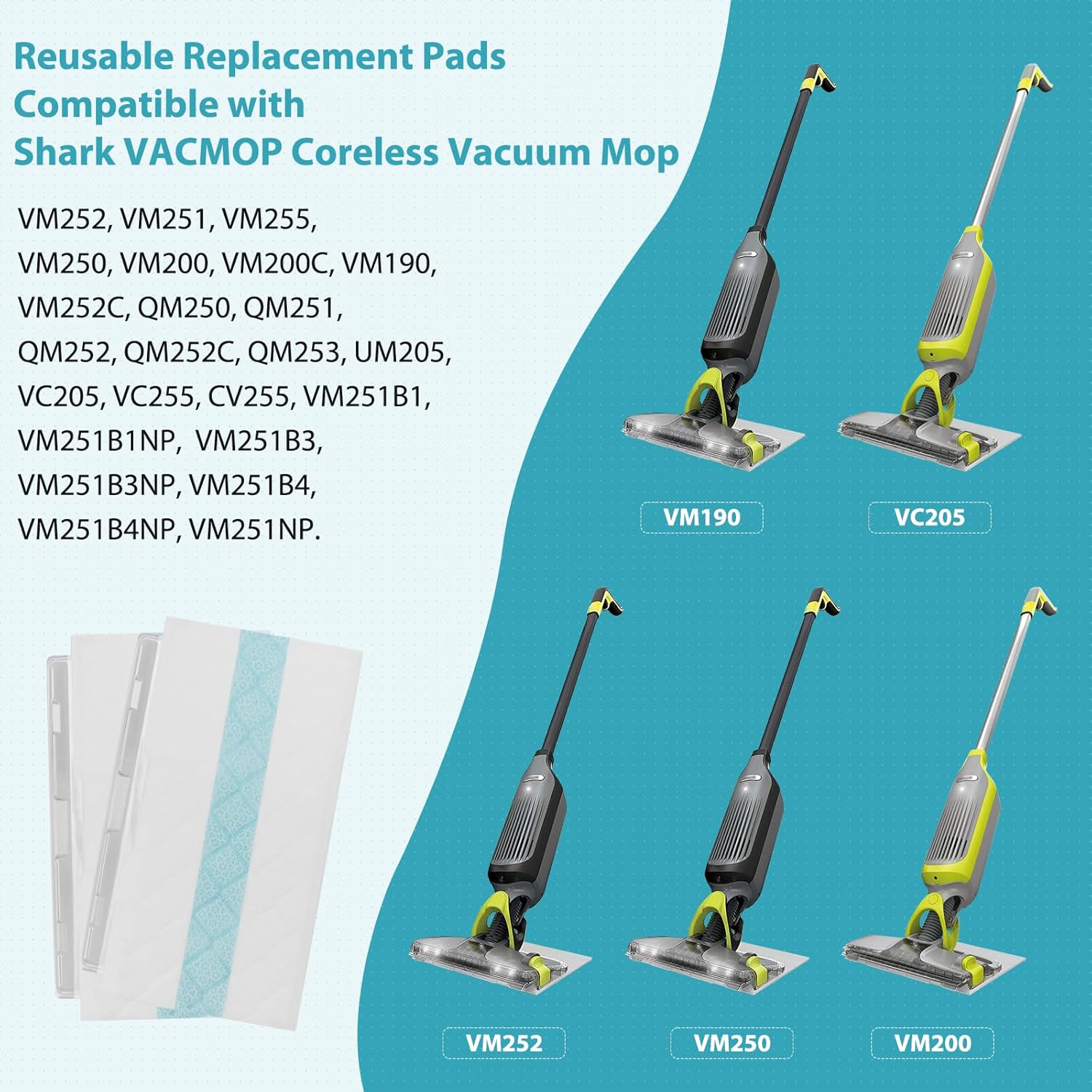 28 Pack Disposable Mop Pad Refills for Shark Vacmop H857643