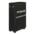 25" Slim Rolling Laundry basket on Wheels, 50L Collapsible Narrow Corner Laundry Hamper, Foldable Storage Bins, Beige