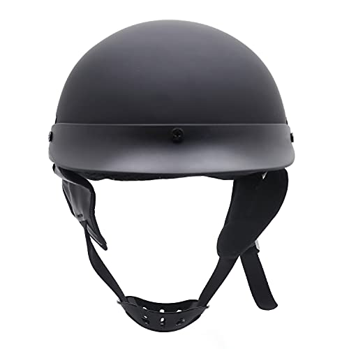 HTT Motorcycle DOT Certified Matte Black Half Face Helmet A542624