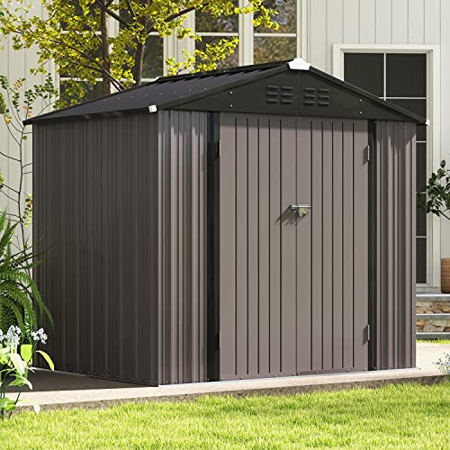 Patiowell 3 x 3 FT Outdoor Storage Shed with Sloping Roof, Grey F27529