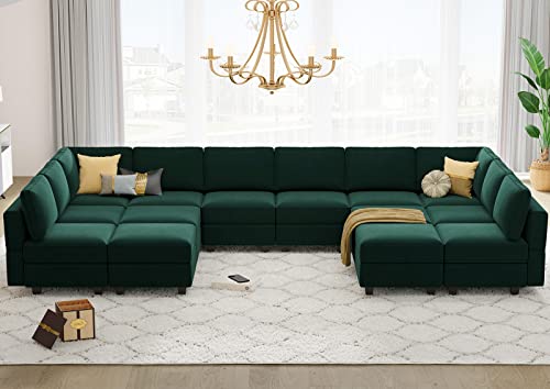 Belffin Oversized Modular Sectional Sofa with Double Chaises and Storage F17277