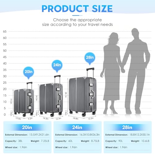 Hard Shell Zipperless Carry On Luggage 22x14x9 Airline Approved, Lightweight Suitcase with 360 Spinner Wheels TSA Lock - 20 Inch Black D583121