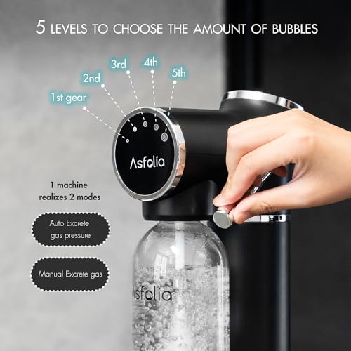 Sparkling Water Maker with LED Screen, Stainless Steel, 3 Bottles, Black P741