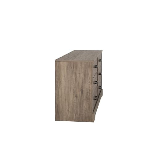 Prepac Rustic Ridge Farmhouse 6-Drawer Double Dresser, Brown X6434