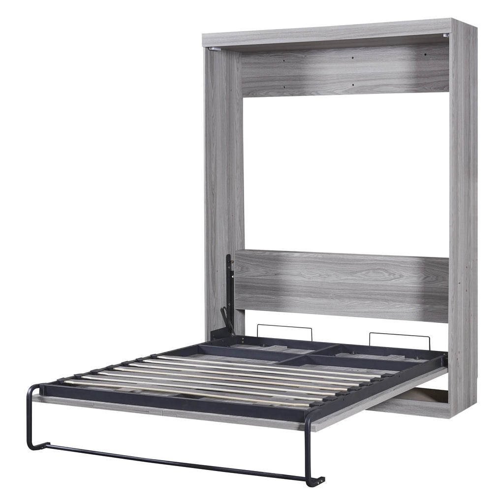 Euroco Pine Wood Full Size Murphy Bed Wall Cabinet Gray L132213