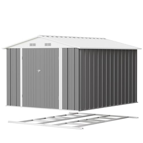 Patiowell 3 x 3 FT Outdoor Storage Shed with Sloping Roof, Grey F27529