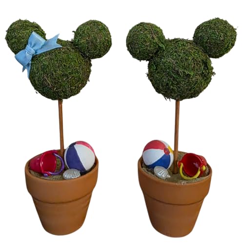 Minnie & Mickey Seasonal Topiary Set, 6 inch, Fall Decor N920