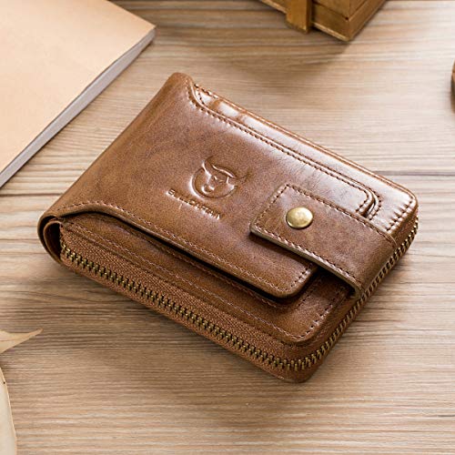 BULLCAPTAIN Genuine Leather Wallet for Men with ID Window and Coin Pocket D326051