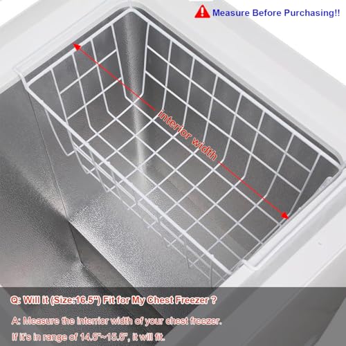 Orgneas 17.5 Inch Freezer Organizer Bins for Chest Freezer, Metal Wire Basket, 2Pcs U5809