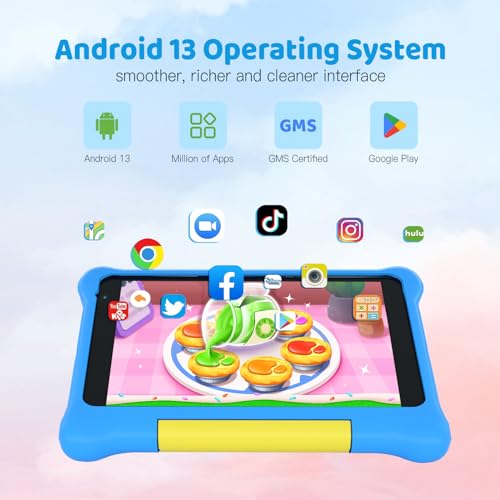 Kids Tablet 7 inch Android 12 2GB 32GB with Parent Controls and Shockproof Case - Pink F53787