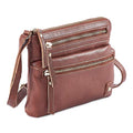 Wise Owl Accessories Small Crossbody Sling Bag Real Leather Purse for Women Crossover Trendy Shoulder Handbag