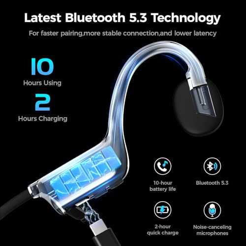 Bone Conduction Headphones Wireless Bluetooth Open-Ear Sports with Mic Y834622