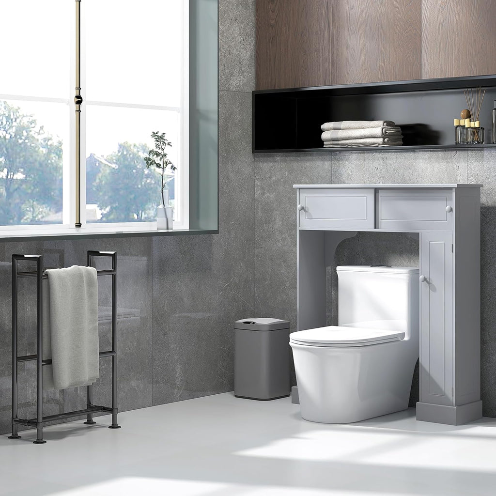 HOMCOM Over The Toilet Bathroom Cabinet, Freestanding Storage, Gray M949