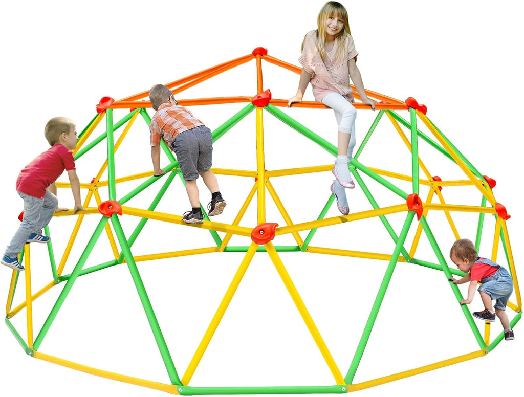 Climbing Dome Upgraded 10FT Climber for Kid 3-10 Jungle Gym Monkey Bar Backyard Geometric Outdoor Play Equipment Toddler Outside Toy