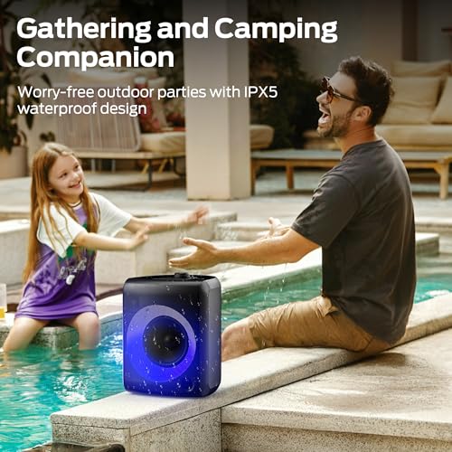 Monster Musicbox Bluetooth Speaker, 60W Portable Wireless with RGB Lighting J3290