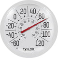 Taylor Big & Bold Indoor Outdoor Dial Thermometer, Decor for Patio, Pool, or Garage, 8.5 Inch, White Bezel