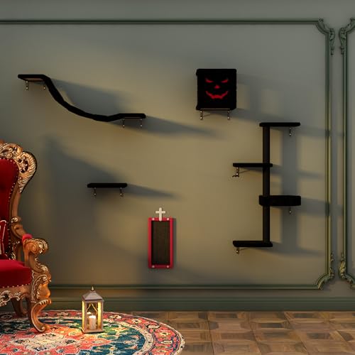 COZIWOW Wall Mounted Cat Shelves and Perches, Set of 5 (Grey) Y44261