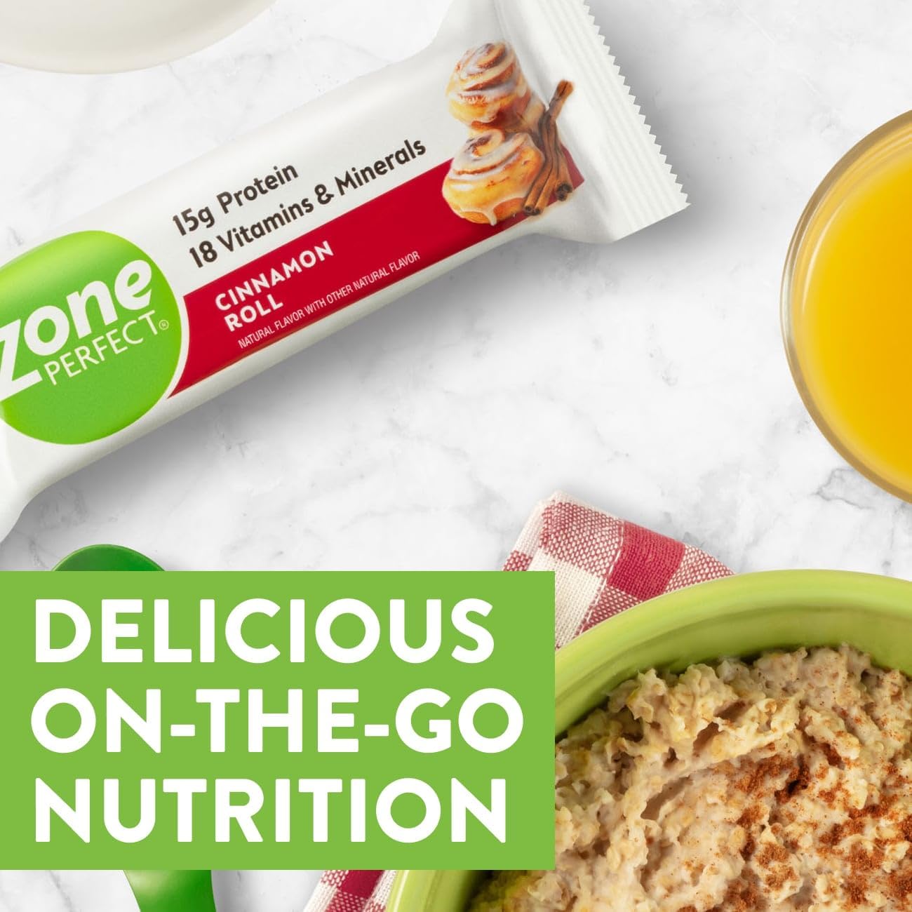Zone Perfect Protein Bars Cinnamon Roll, 12 Count T2950