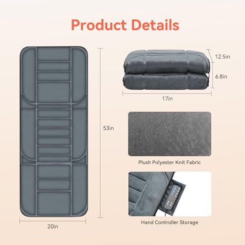 Massager Pad with Heat for Back Lumbar Thighs, 5 Vibration Modes, 53"x20" Q287535