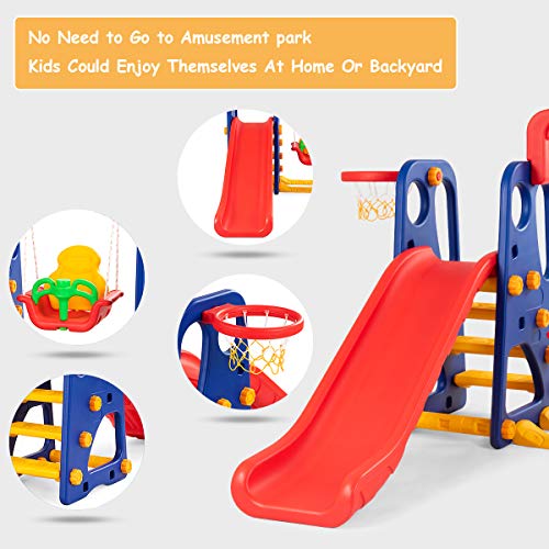 Costzon Toddler 3-in-1 Climber Playset with Basketball Hoop M76322