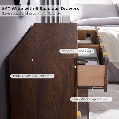 T4TREAM 5 Drawer Dresser with Faux Marble Top, Dark Grey T583