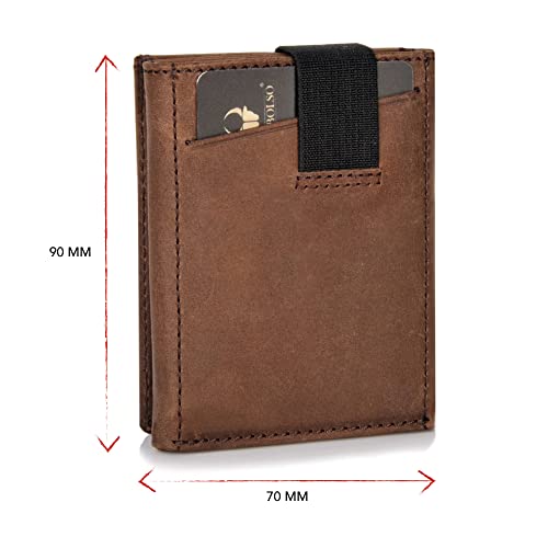 DONBOLSO Slim Wallet with RFID Protection Genuine Leather Card Holder K8393