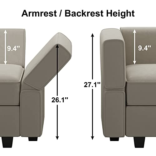 Belffin Oversized Modular Sectional Sofa with Double Chaises and Storage F17277