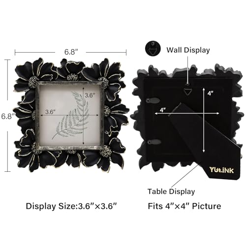 Vintage Picture Frame 8x10 Antique Black Ornate for Tabletop and Wall U180
