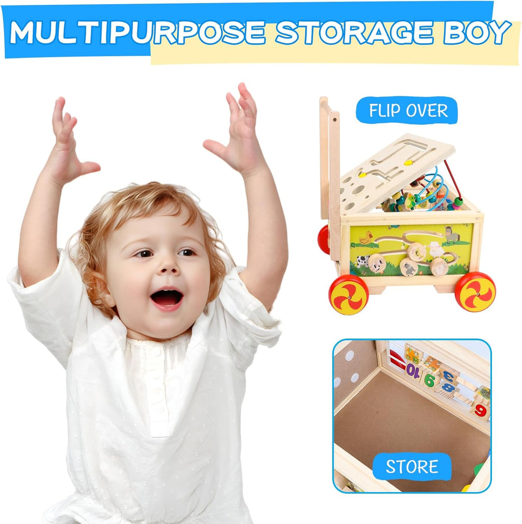Wooden 7-in-1 Montessori Activity Cube for Toddlers D492