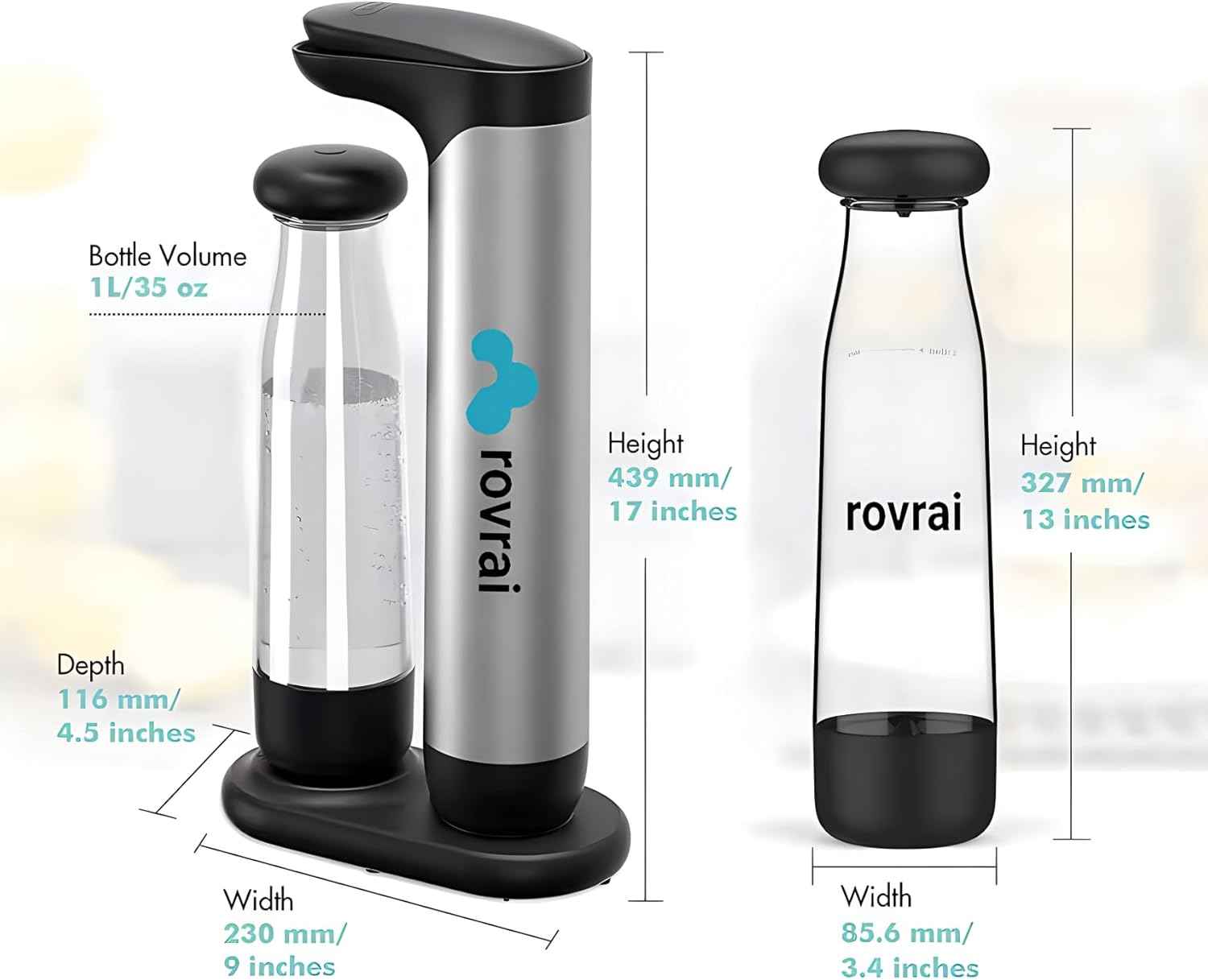 Sparkling Water Maker with CO2 Cylinder and Refill Kit D6135