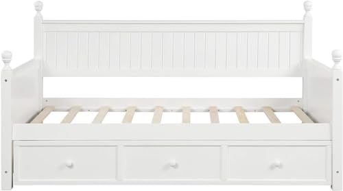 Twin Daybed with Storage Drawers Wood Frame, Gray V483
