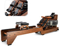 Water Rowing Machine for Home Use, Solid Wood Rower Machine 500Lbs Capacity with Upgraded Handle and Adjustable Footpad, TM3 Dedicated Monitor & Bluetooth Connection, Heightening Seat