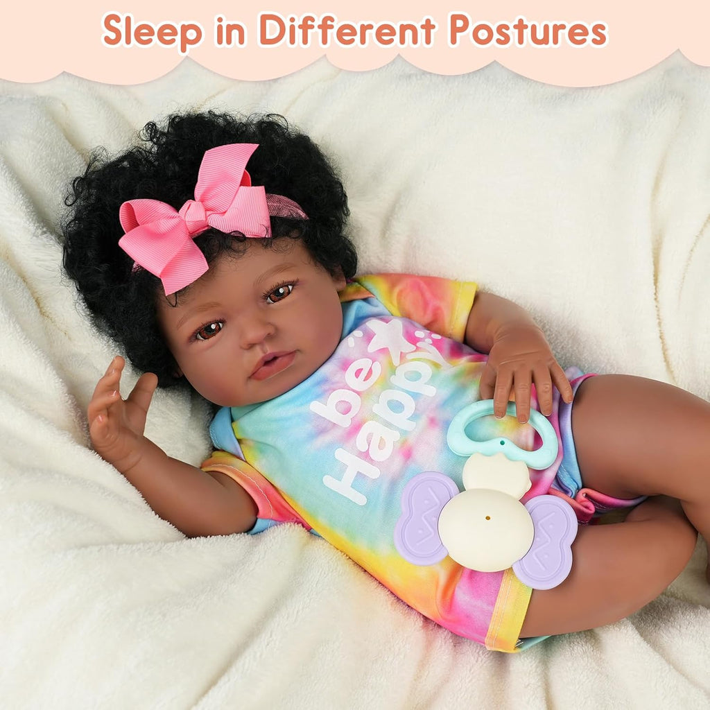 BABESIDE Lifelike Reborn Baby Doll Black Girl 20 Inch Brown Eyes T91924