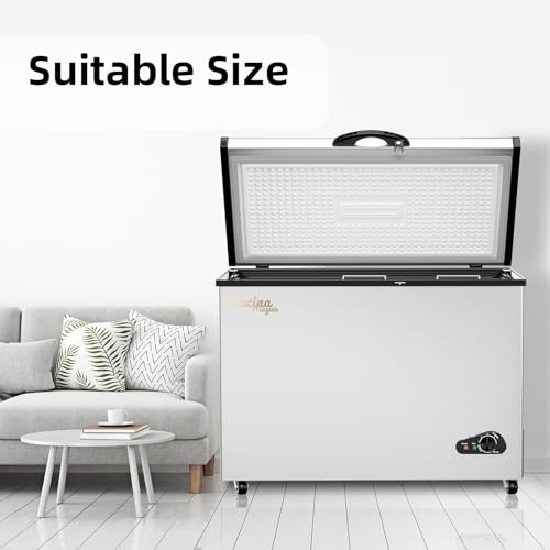 Bodacious 10 Cu Ft Chest Freezer with Removable Basket and Adjustable Thermostat Z5982