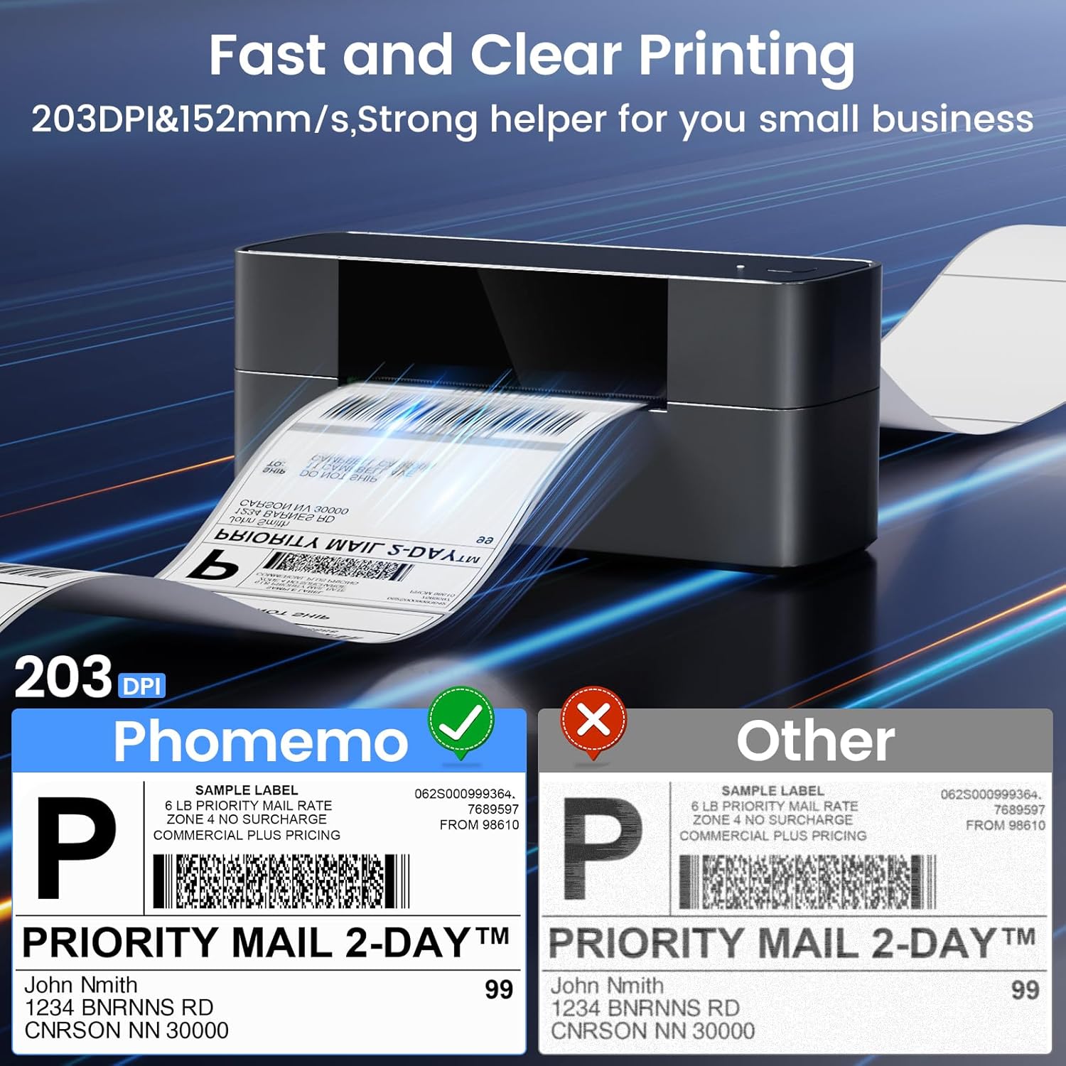 Phomemo 245-BT Bluetooth Thermal Label Printer for Shipping Packages M670